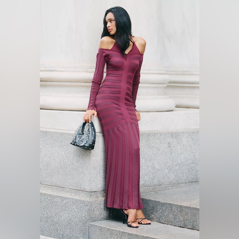 NWT! By Anthropologie Off-Shoulder Ruched Sweater Dress - Size XS 🍯